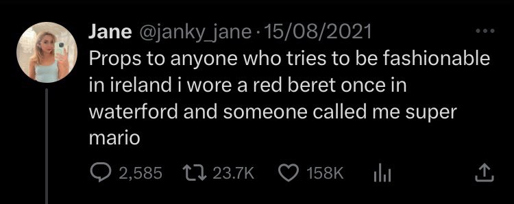 FionaSmall's tweet image. The tweet and replies to the time someone once wore a beret in Waterford is an instant classic