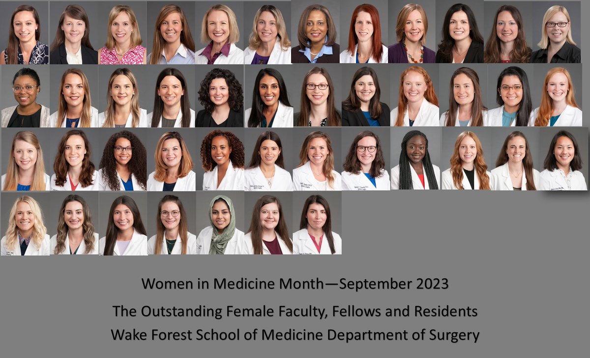 September is @WomenInMedicine month! We cannot let the month go by without recognizing our wonderful female faculty, fellows and residents! @WakeACS @WakeSurgonc @WakeMis