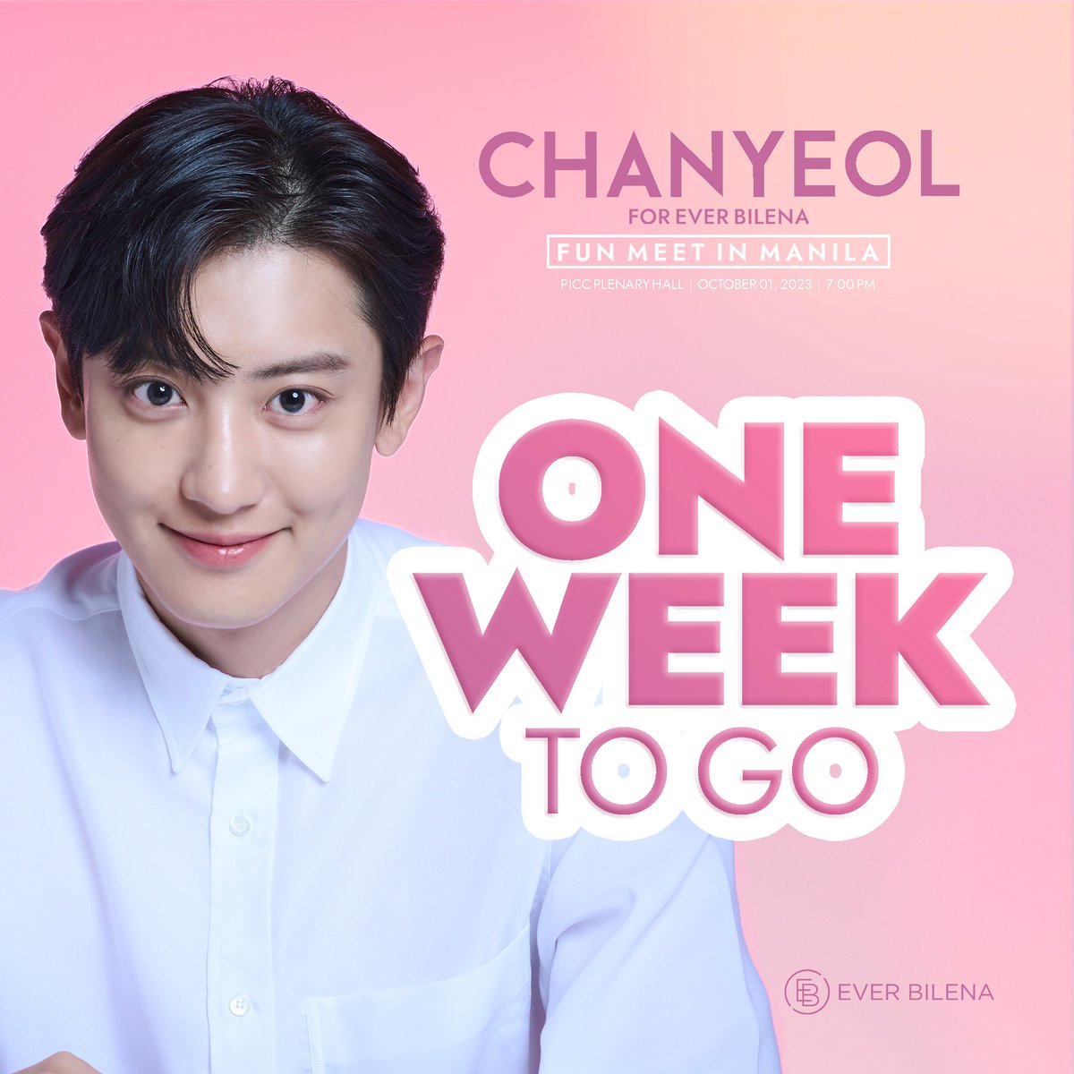 Only 1 week to go before your most-awaited event of the year, Yeolmaes! 🎉

Just 7 days more of waiting until we see our Cherry Prince on stage at the PICC, Pasay City! Let’s embrace the month with our happy virus. 😊

#EverBilena
#ForEveryBeauty
#ChanyeolForEverBilena