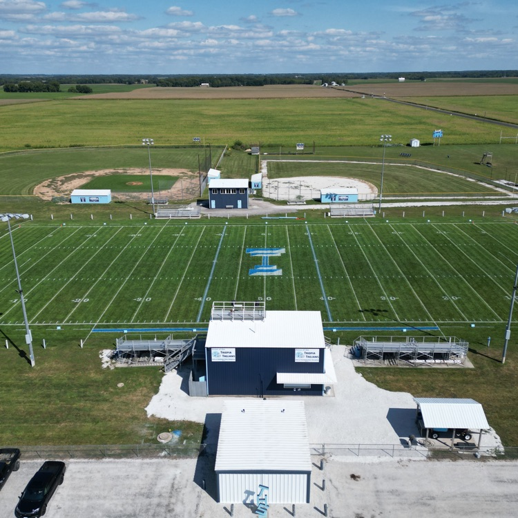 TriopiaCUSD27's tweet photo. Drone photos of Triopia's Campus and Athletic Facilities on September 8th, 2023 (courtesy of Coach Brockhouse) #triopia https://t.co/nKpnMBV1vv