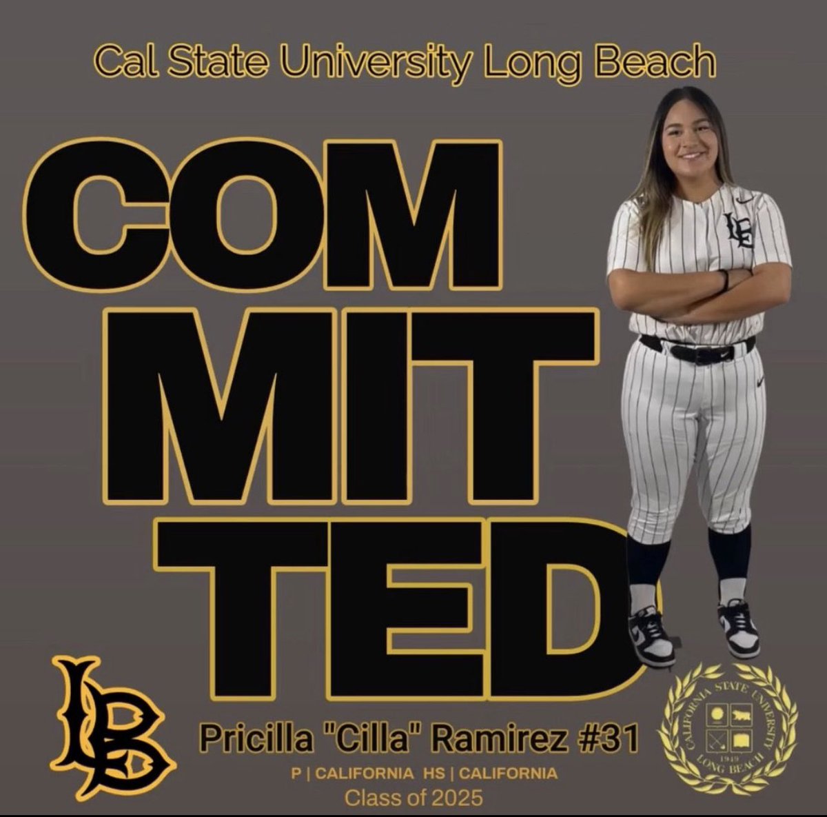 CONGRATS 👏 to Jr Pitcher Pricilla Ramirez on her verbal commitment to Long Beach St. We are extremely proud of your accomplishment. Continue your great work on &amp; off the field. Go Beach! <a href="/James_Escarcega/">James Escarcega 📈🏈🏀⚾️🥎 🤼🤽🏽‍♂️🏊🏼‍♀️🏌🏻⚽️</a> <a href="/SGVNSports/">Fred J. Robledo 👨🏻‍💻</a> <a href="/CalHiAthletics/">Cal High Athletics</a> <a href="/latsondheimer/">eric sondheimer</a> <a href="/WhittierNews/">Whittier Daily News</a> <a href="/LBSUSoftball/">LBSU Softball</a>