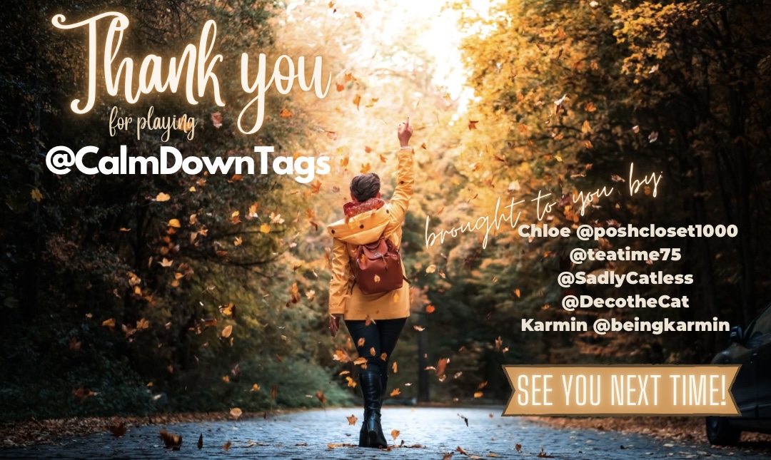 CalmDownTags's tweet photo. πThank you for playing #LetsRingInTheFallWith with me, Chloe @poshcloset1000 @teatime75 @SadlyCatless @DecotheCat & Karmin @beingkarmin
π€π§‘πLetβs Calm Down together again next weekππ§‘π€
Stay tuned for #FridayFondue #DrunkenRodentsMerrimentSociety with @efoxband & @KaceyecaK https://t.co/eqXcn3Cysb