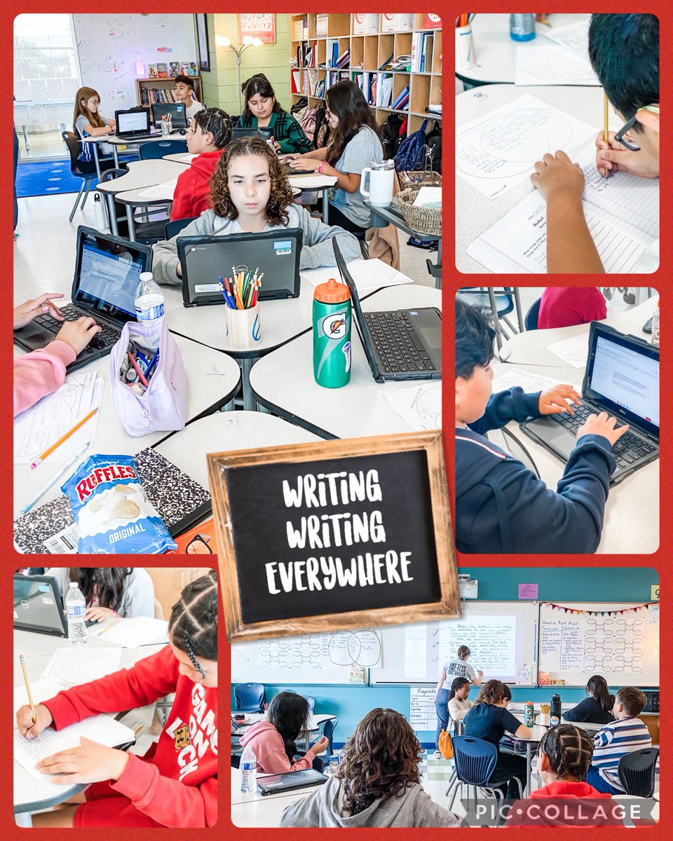 Students in Dr. McCool’s class compare and contrast a story character’s development using a graphic organizer while adding signal words to support meaning. #writersworkshop #HuskyTHINKERS