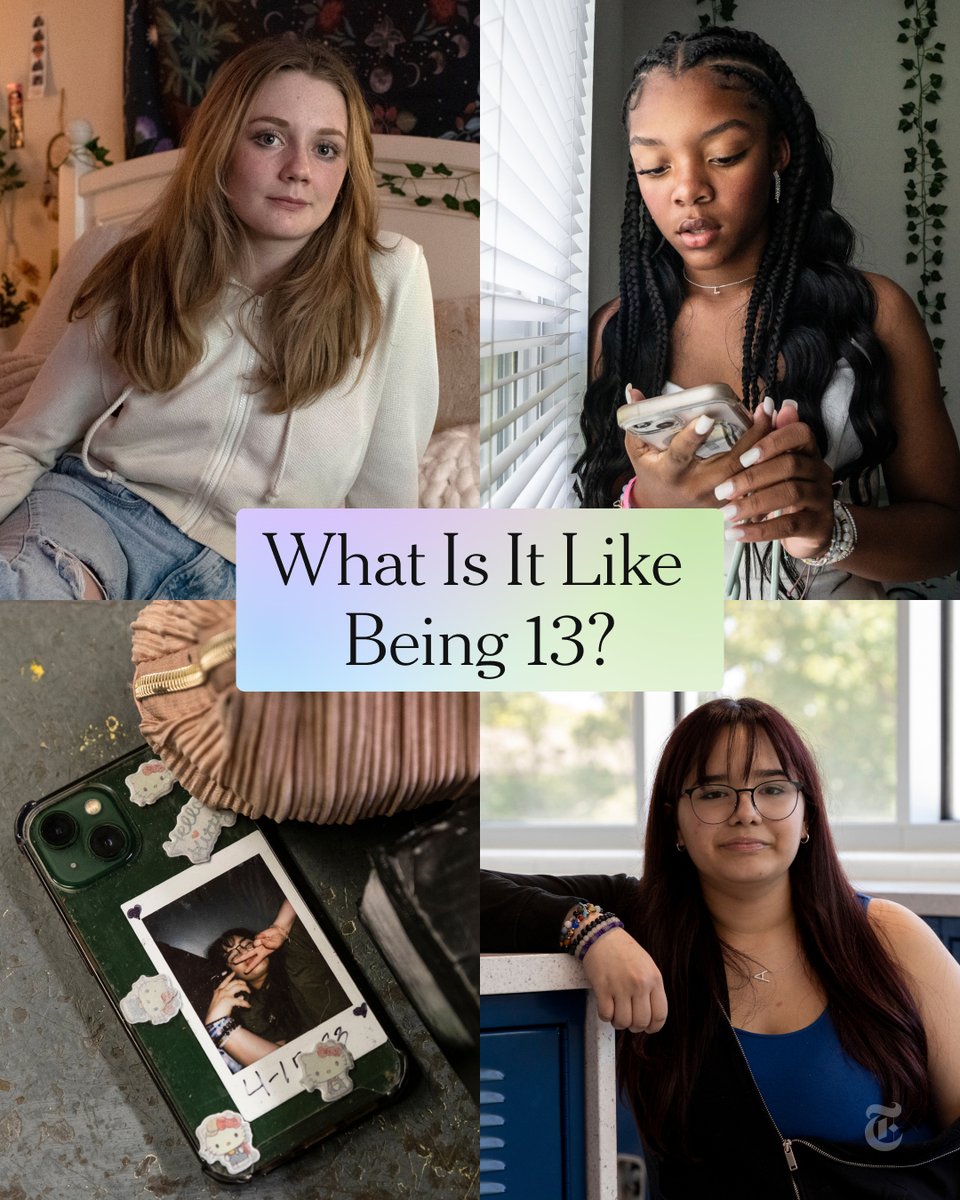 “I just feel like I need my phone, you know?”
“This morning I got caught with blush on and I lied and got in trouble.”
“Not having social media makes me just as insecure as having it would.”

Here’s what it's like to be a 13-year-old girl today. nyti.ms/3LyY1jY