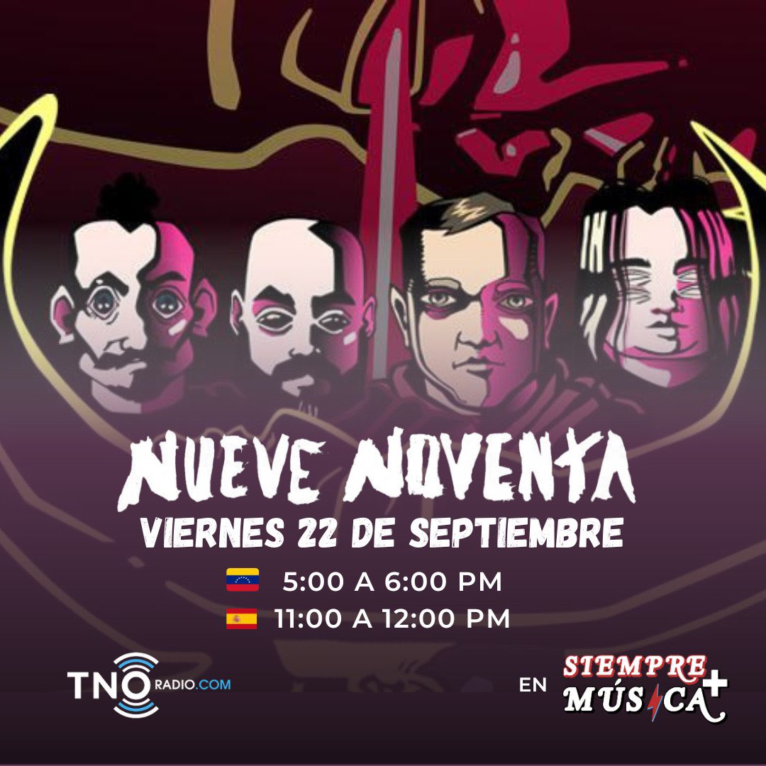 NueveNoventa_'s tweet photo. Este viernes a las 5 pm estaremos hablando de nuestro tema  y videoclip animado promocional “LUNA” en @TNOradio #siempremasmusica https://t.co/lZVjOoKtIg