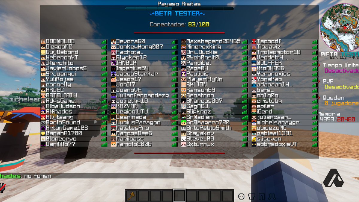 Allium (@alliumteam) on Twitter photo ✨ Hemos terminado las pruebas de Minecraft Extremo 2.
🤍 Muchas gracias a todos los beta testers que nos habéis acompañado durante tantas horas. Sin vuestra ayuda, esto no sería posible.
☠️ Nos vemos este Lunes 25 en la segunda edición de Minecraft Extremo <a href="/Tortilla_Land/">TortillaLand</a> ✨ Hemos terminado las pruebas de Minecraft Extremo 2.
🤍 Muchas gracias a todos los beta testers que nos habéis acompañado durante tantas horas. Sin vuestra ayuda, esto no sería posible.
☠️ Nos vemos este Lunes 25 en la segunda edición de Minecraft Extremo <a href="/Tortilla_Land/">TortillaLand</a>