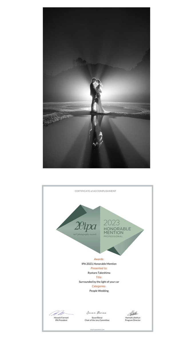 _take_taro_'s tweet photo. 【ご報告】
International Photography Awards2023 
・Professional Event/Traditions and Cultures部門にて��賞

・Nature-Sunrise / Sunset 1作品
・People -Wedding 2作品
がHonorable Nention(佳作)を受賞しました。

@iphoto_awards https://t.co/Na1PufnGXX