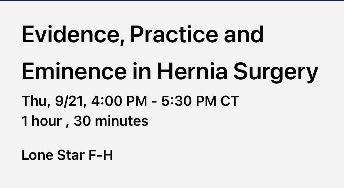 Come now! We are talking about Evidence-Based Surgery and everything that is around it… @AmericanHernia #AHS2023 with @THeniford @kmfitani1