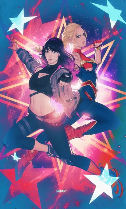 Baddies in Space …Captain Marvel #3 Variant Cover by me 