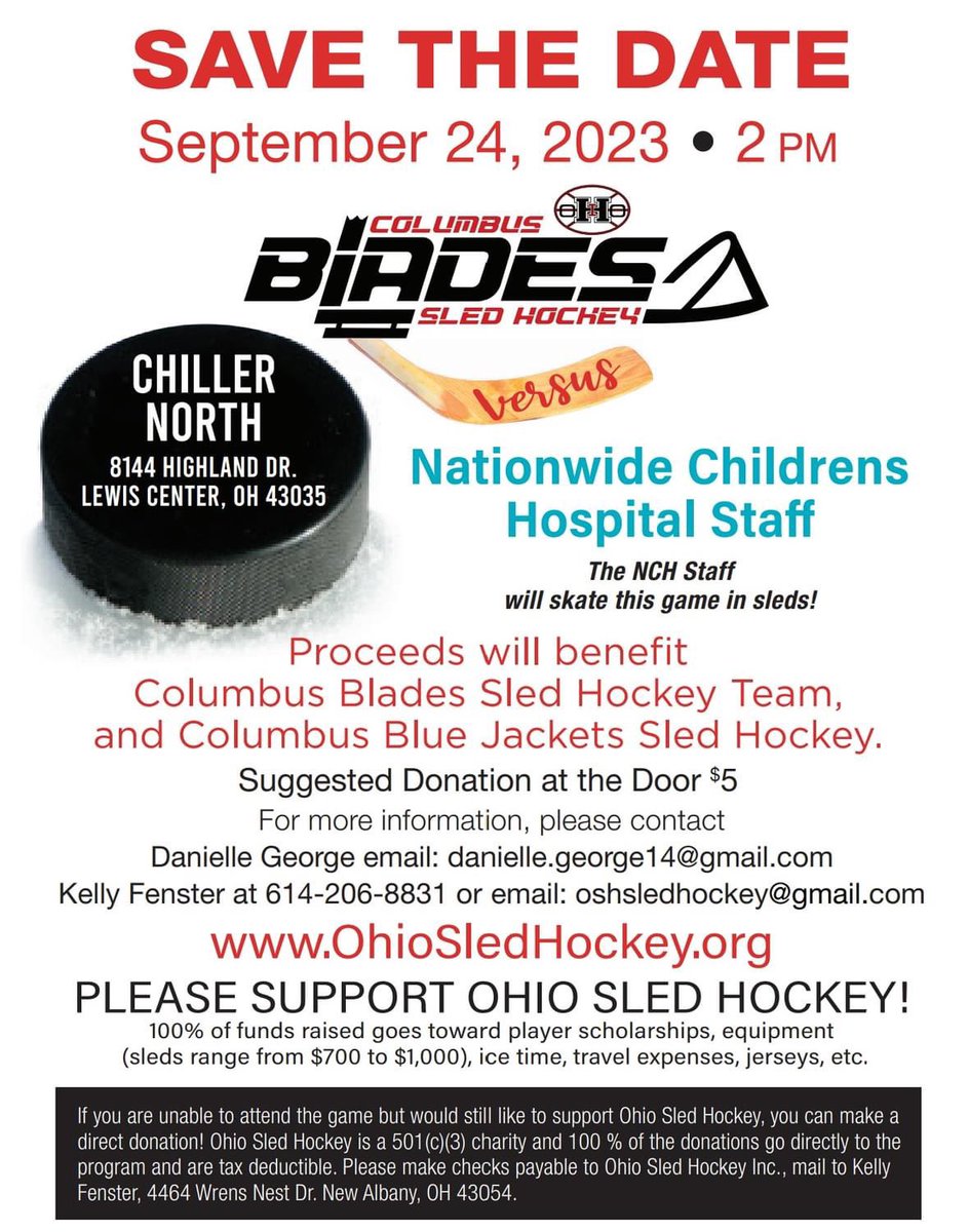 Columbus Blades Sled Hockey tweet media