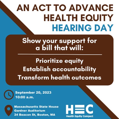 As a proud member of the @HealthEqCompact it’s my honor & privilege to join this #PowerTeam of 80+ #LeadersOfColor in support of #AnActToAdvanceHealthEquity. #RacialJustice Thx 4 sponsoring @LizForBoston @garciajudithma, @BudWilliams413 @SenPavelPayano bit.ly/3Pvknnk