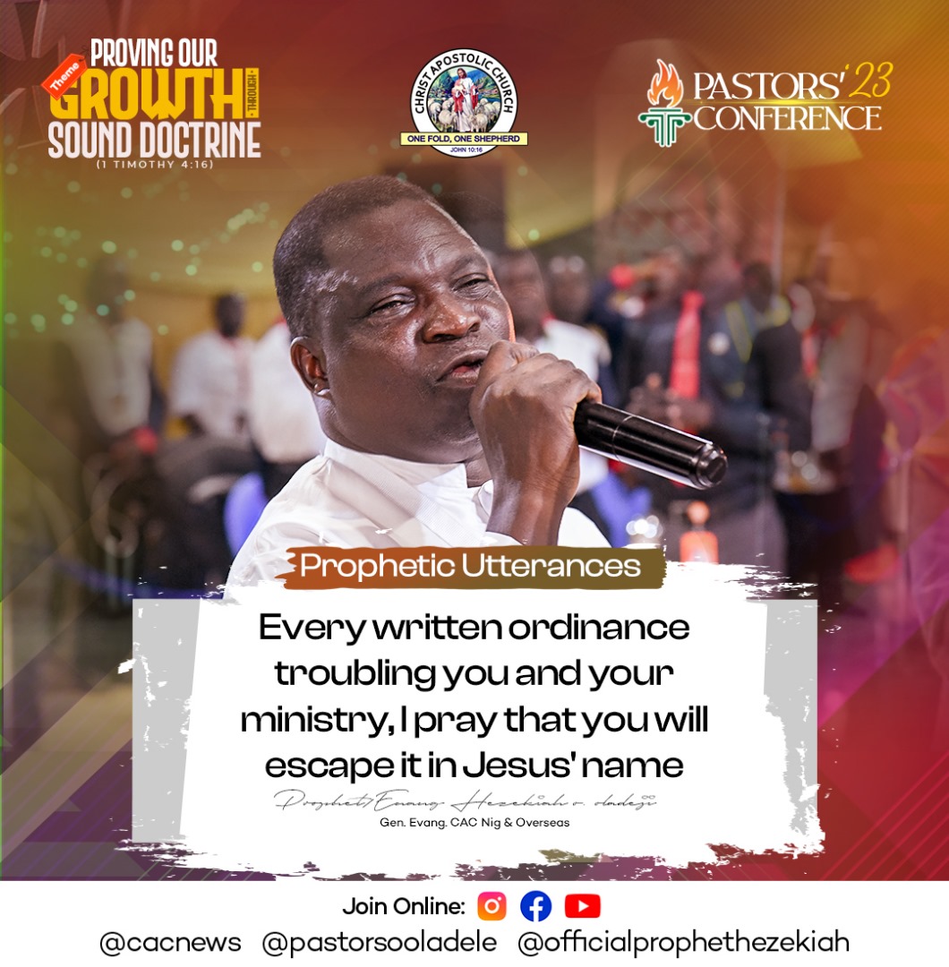 prophethezekiah's tweet image. Every written ordinances troubling you and your ministry, I pray that you will escape it Jesus name

#cacnigeriaandoverseas
#pastorsconference
#2023
#ikejiarakeji
#officialprophethezekiah
#PHMedia