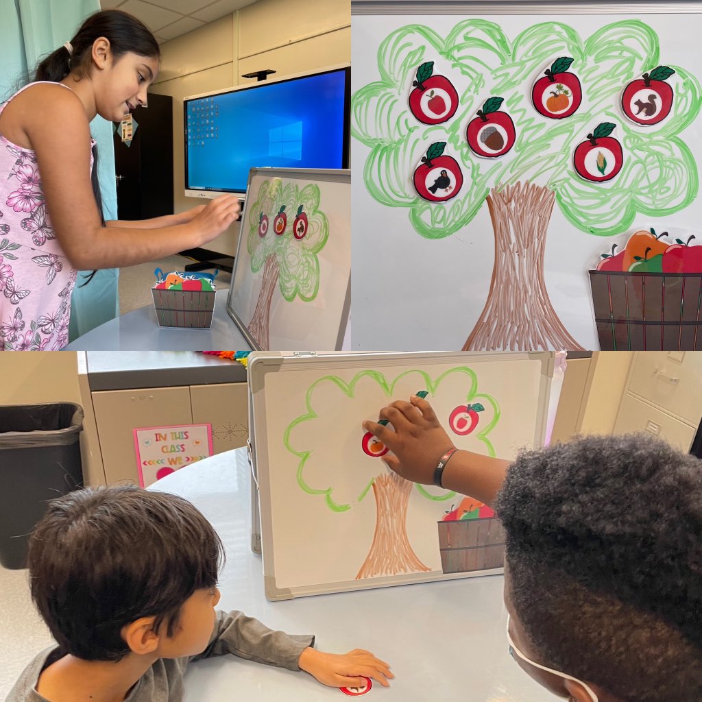 We worked on our inferencing skills by listening to riddles that described objects we see in the Fall and then guessed which apple to pick off the tree 🍎🍏🌳 <a href="/A_RiveraNY/">Dr. Alejandro Rivera</a>