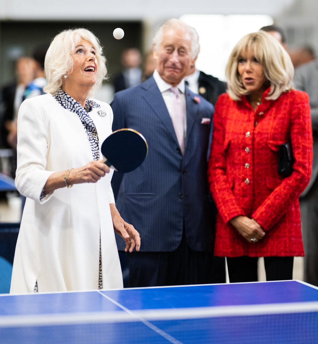 Who knew Queen Camilla was such a dab hand at table tennis? King Charles & Brigitte Macron certainly seemed impressed during a trip to Saint Denis in Paris. #RoyalVisitFrance