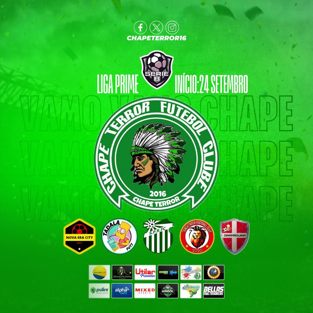 ALÔ, PENHA! VOLTAMOS✍🏻💚

Neste domingo (24), começa a Liga Prime Série B. Depois de cair na semifinal da D invicto, no shoot out, a Chape vai com força máxima para trazer o título.

Os adversários são: Nova Era City, Tadala F7, SPR, Coach Patch e Dinamarquina. Na última, (+)