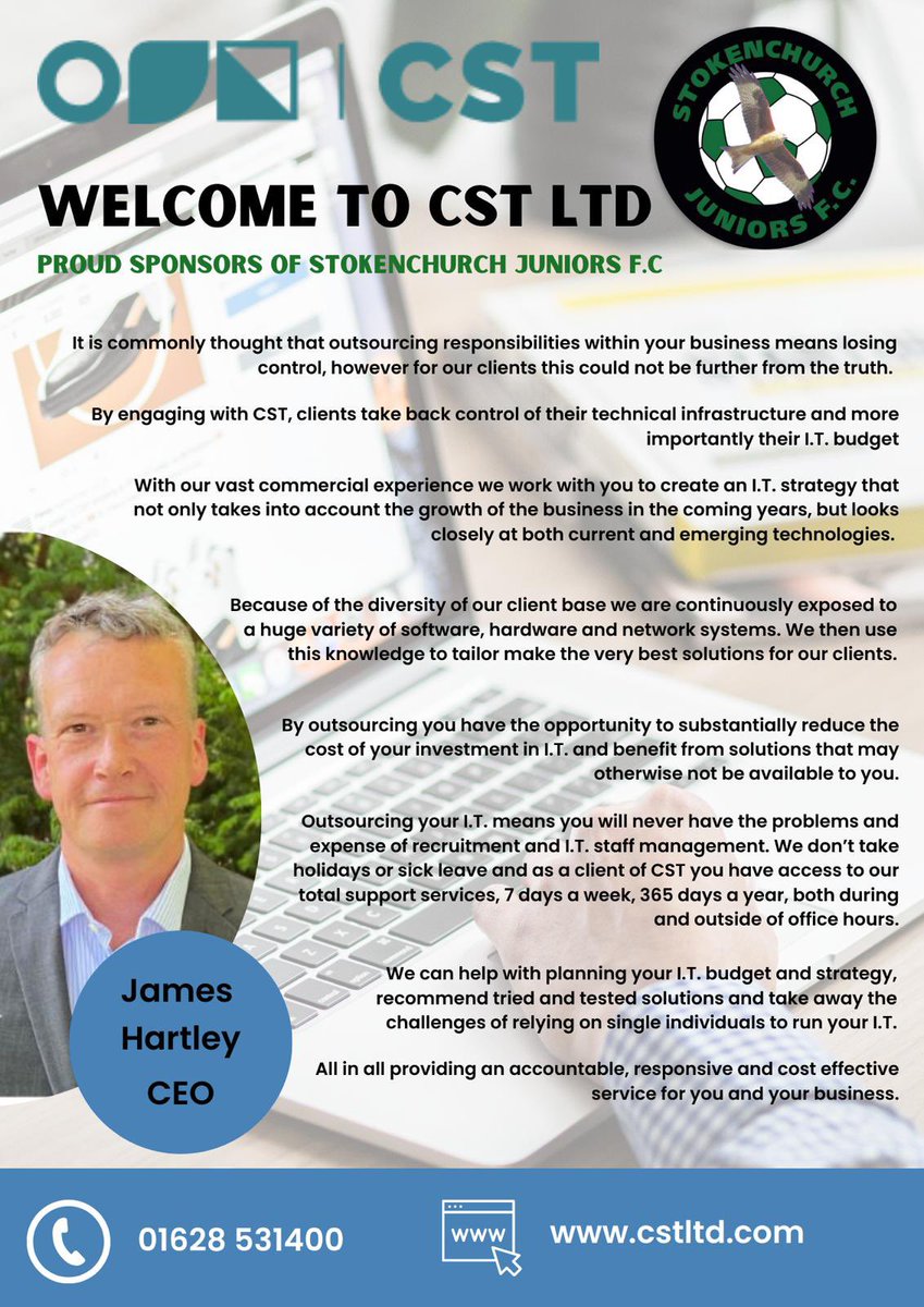 Massive thanks to James Hartley of CST Ltd who are our sponsors of the month! CST offer outsourced IT solutions for your business. Find out about them here and contact James if you think they can help you. #highwycombebusiness #outsourcedIT#CST