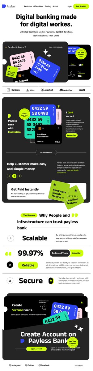 korewolu's tweet photo. In a bit to improve my UI skills, @LushGrin tasked to redesign this landing page (on the left). I struggled using the pen tool (it is evident in the design on the right as i couldn't bed the tip of the cards) https://t.co/DFsopP8lNV