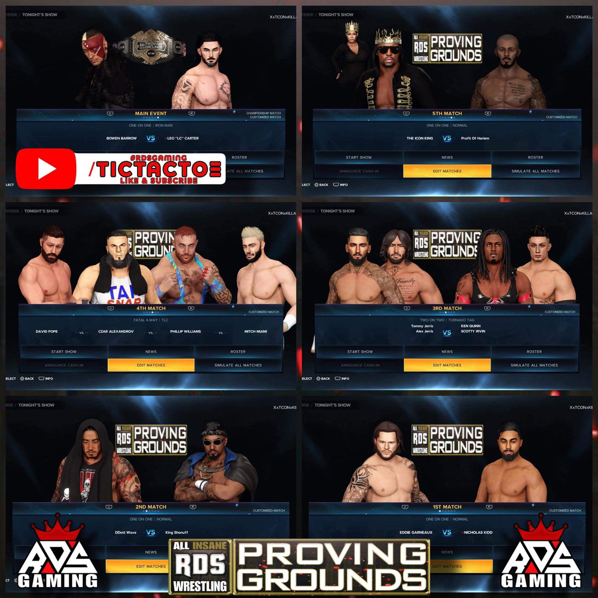 This weeks Proving Grounds Card! 

The championship is on the line as Bowen Barrow takes on Leo Carter in a 30 Minute Iron man match!

Check it out this Sunday at 11am!
