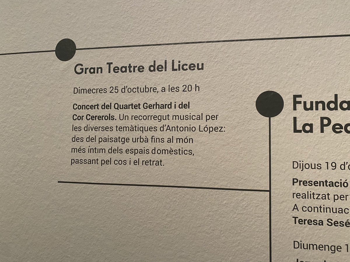 QuartetGerhard's tweet photo. Avui hem assistit a la inauguració de l’exposició d’Antonio López a la @PedreraFundacio 🔝 Gràcies per comptar amb nosaltres pel concert al @Liceu_cat , moltes ganes que arribi el 25 d’octubre! No hi falteu!!😊

🔗 https://t.co/5kyUDZTUss https://t.co/D4faQlXV6g