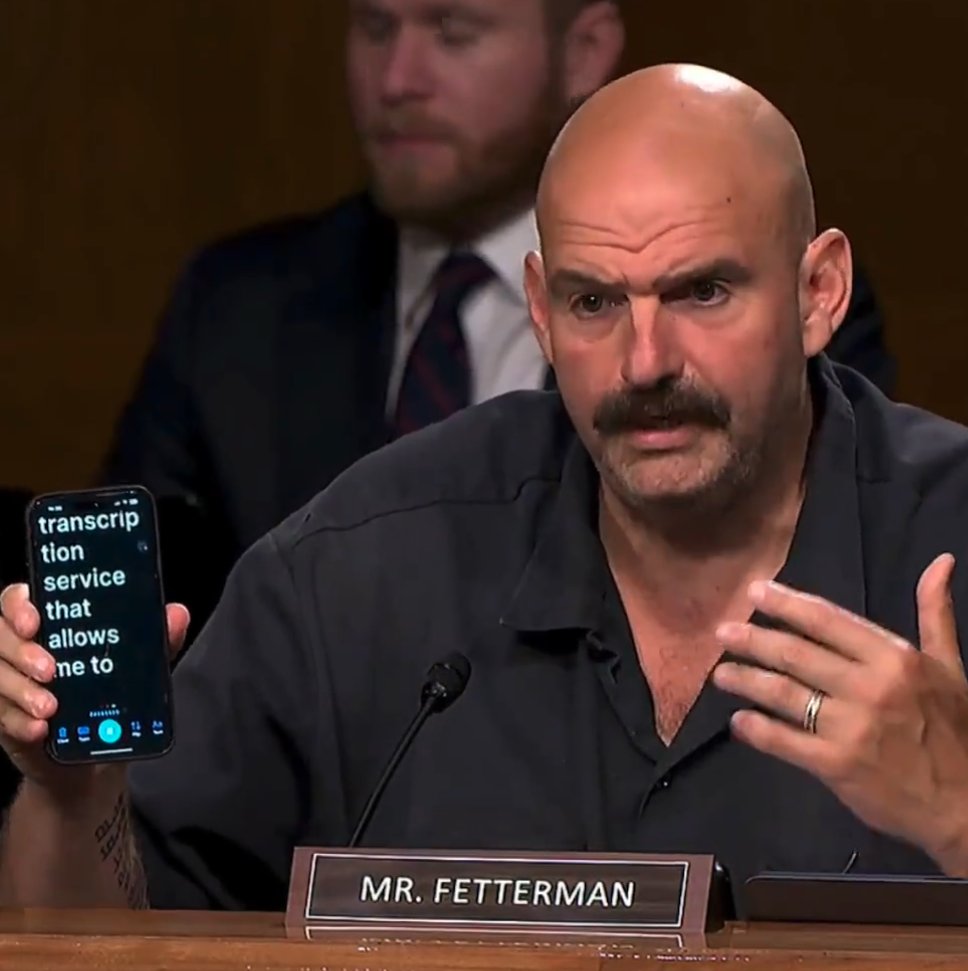 BREAKING: Senator John Fetterman chokes up while giving a powerfully moving speech about the struggles that people with disabilities face during a hearing of the Senate Special Committee on Aging. During the most striking moment in his speech, Fetterman held up his phone to show