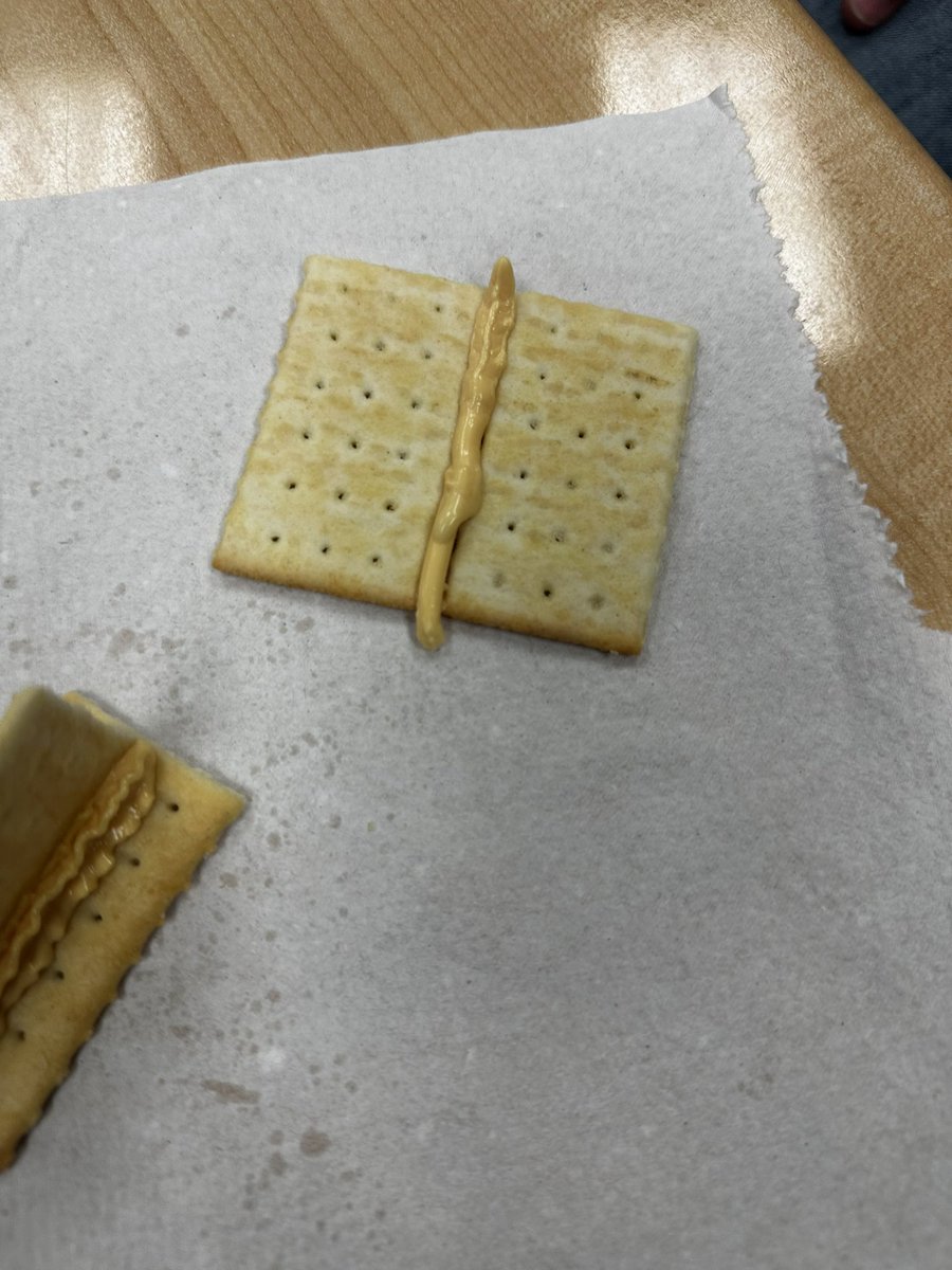 ag_rowe's tweet photo. Practicing welds with spray cheese and crackers. @McAllenISDCTE https://t.co/b4972SNEkR