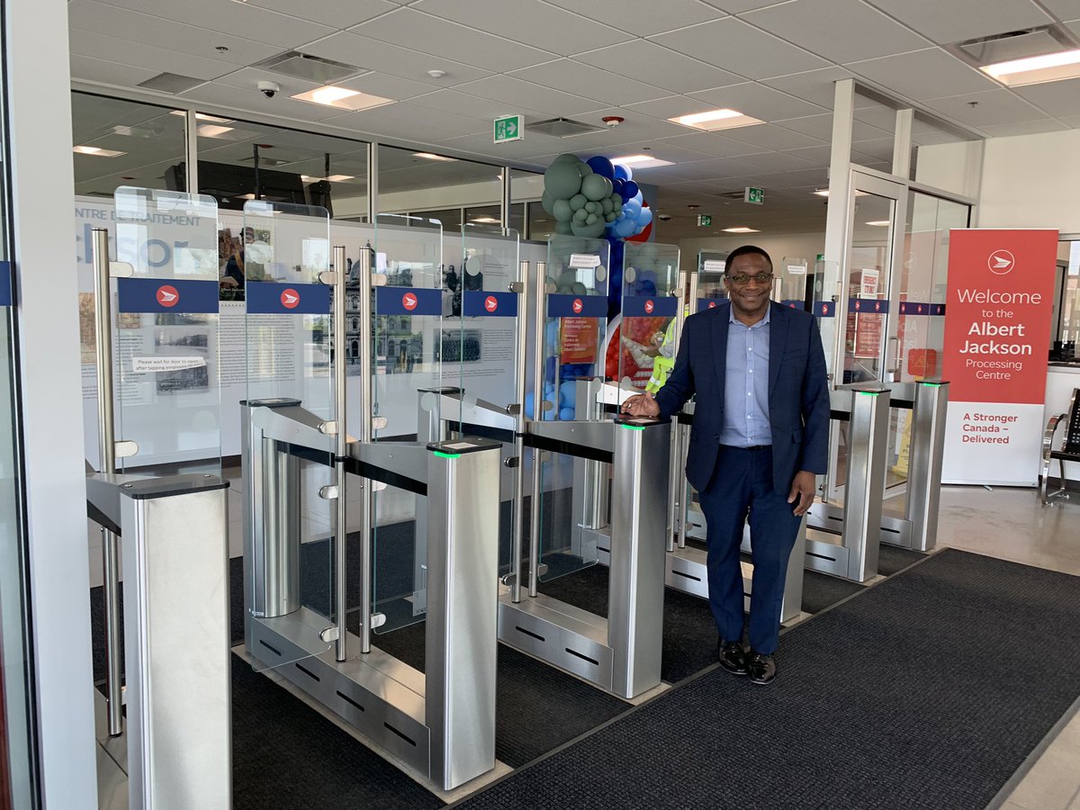 Thompson_37's tweet photo. Honoured to attend the official opening of the new Canada Post facility named after civil rights hero Albert Jackson. Congratulations to the Jackson's family for this significant milestone. https://t.co/rthifeEaLH