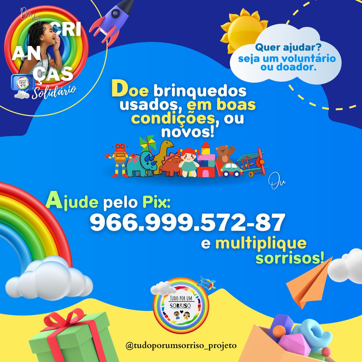 TP1S_acre's tweet photo. 🔃RT DO BEM 
------------
Está chegando a maior ação do TP1S,a ação de dia das criança,que será realizada no dia 7/10 no bujari.
Estamos aceitando doações de brinquedos(ponto de coleta é na Soverteria AcreBom,em frente à UFAC)
Ou doação via pix. 

Compartilhe e doe!🤍🩺 https://t.co/cu0yFhQSHm