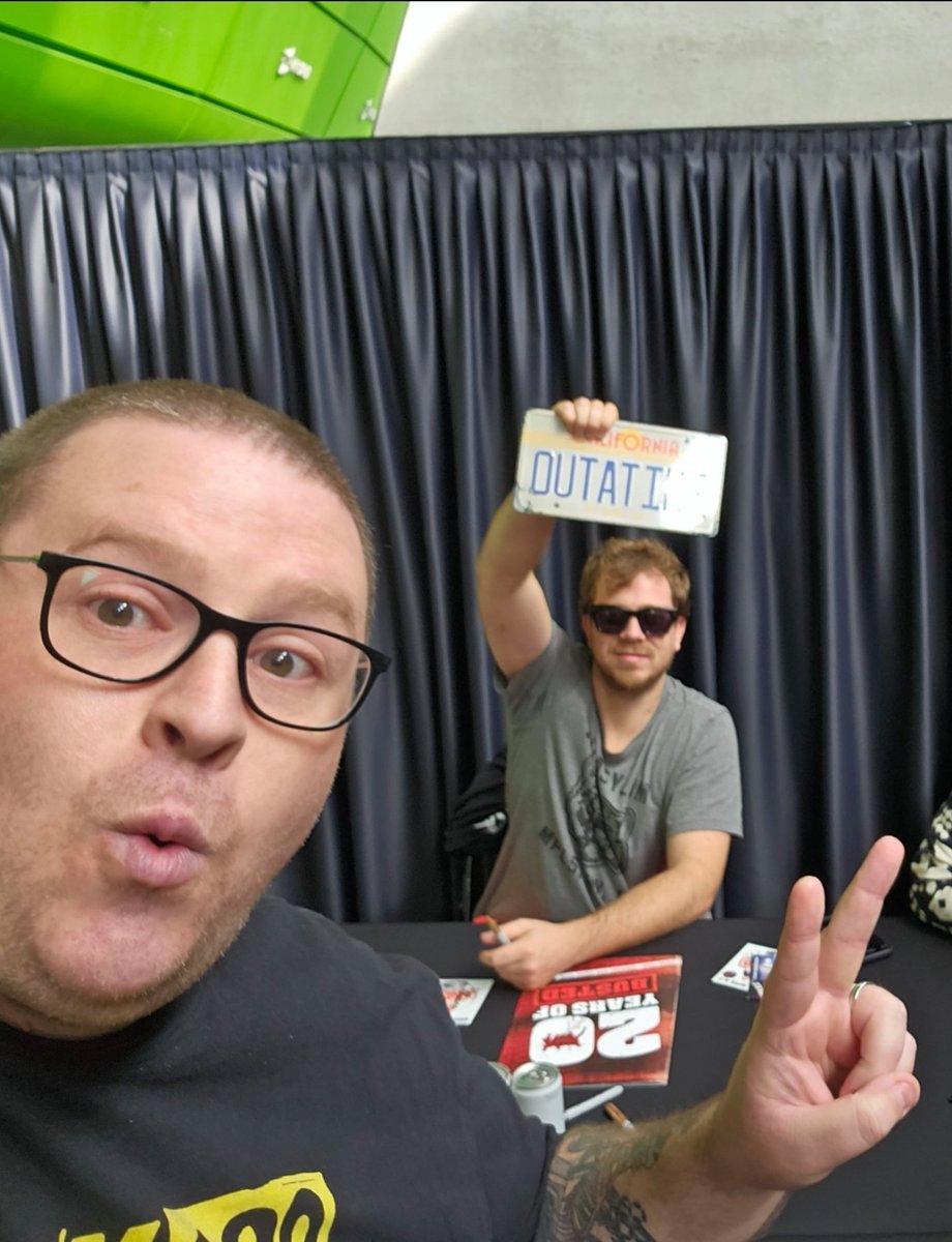 Met the awesome <a href="/Busted/">Busted</a> lads in Glasgow at their signing, was fucking awesome! Hope you liked you're Back To The Future belated birthday present <a href="/JamesBourne/">James Bourne</a> ! <a href="/CharlieSimpson/">Charlie Simpson</a> <a href="/mattjwillis/">matt willis</a> #busted #20yearsofbusted #jamesbourne #charliesimpson #mattwillis #year3000