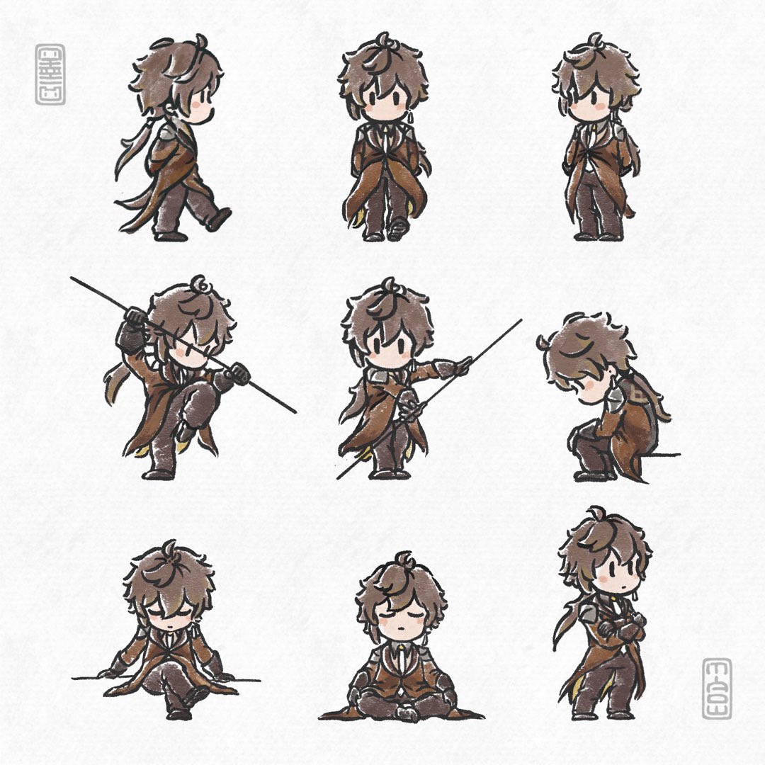 「Chibi Zhongli - Character Design #genshinimpact #zhongli #」墨一凹MIAOWの漫画