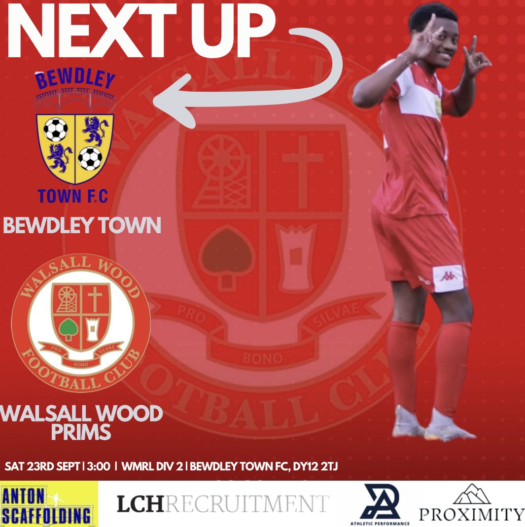 𝐔𝐩 𝐍𝐞𝐱𝐭..

We travel over to Bewdley to face the Reserves side looking to continue our winning streak

📆| Sat 23rd Sept
🏆| WMRL Div 2
🆚| <a href="/BewdleyTownRes/">Bewdley Town Reserves</a> 
⌛️| 3:00 KO
🏟️| Bewdley Town FC, DY12 2TJ

#FTGOTW #AntonScaffolding #LCHRecruitment #AthleticPerformance