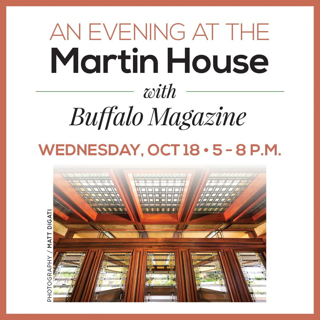 Join Buffalo Magazine as we sip, snack, shop and revel in the beauty of Frank Lloyd Wright’s Buffalo masterpiece at sunset! Tickets available now: buff.ly/3rd71o1