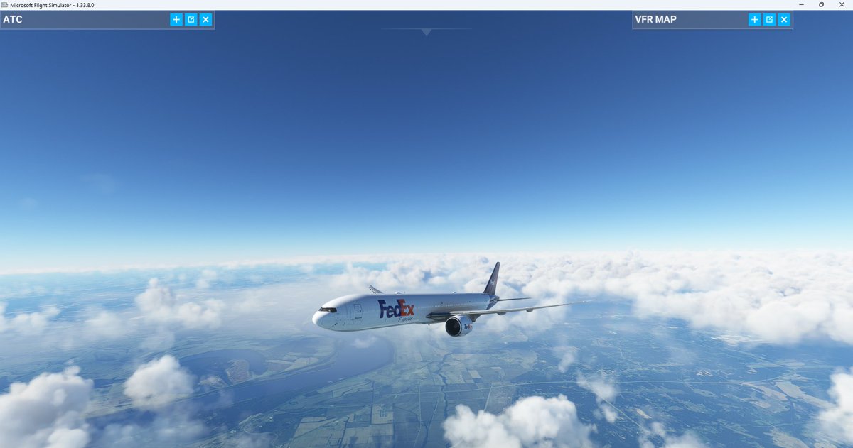 L_I_AM_85's tweet image. My inaugural flight on the #pc 👍🏻 #KMEM to #KIAH as #FedEx 4215 on #Boeing777 ✈️🛫🛬 #MSFS2020 #flightsim