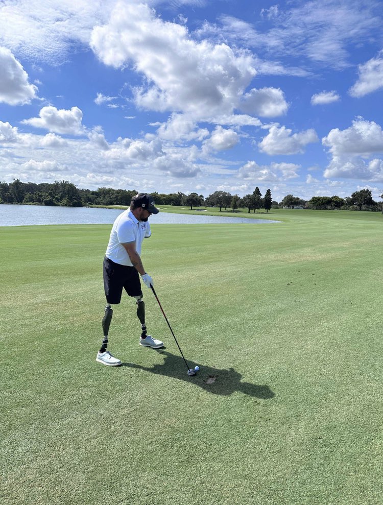 Nick Kimmel getting some practice in at the spectacular Bay Hill yesterday. Looking forward to seeing him in action at the #simpsoncup next week! @OCFUSA #teamusa #golf #recoverythroughgolf #amputee #tripleamputee