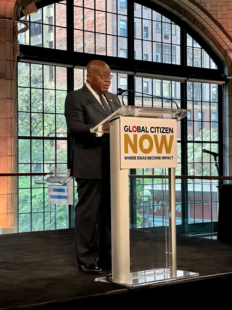 Thank you to His Excellency President Nana Akufo-Addo of Ghana for joining us today at the Global Citizen Now Climate Sessions in NYC as we discuss our future plans across Africa to grow the movement to end extreme poverty NOW. @nakufoaddo @glblctzn