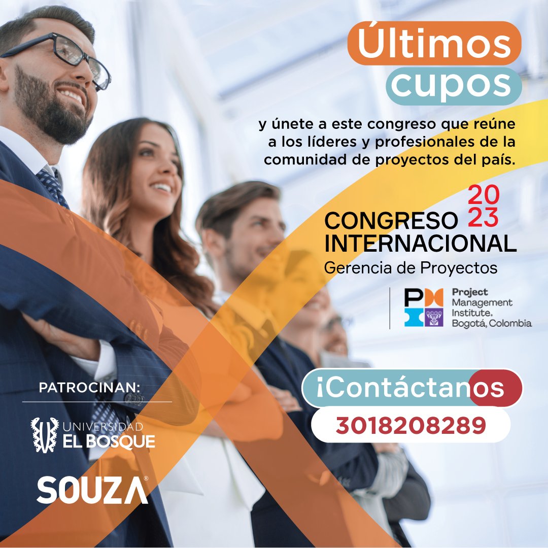 📢ULTIMOS CUPOS 📢 No te quedes sin vivir esta experiencia, 100% presencial, formato fast talk y BootCamp basado en los 12 principios de gerencia...@jorgeramoscoach 👏 ⏳ ¡Contáctanos!👇 📲 3018208289 🌐 pmicolombia.org/congreso-2023/

📩Info <a href="/pmicolombia/">PMI Bogota Chapter</a>.org