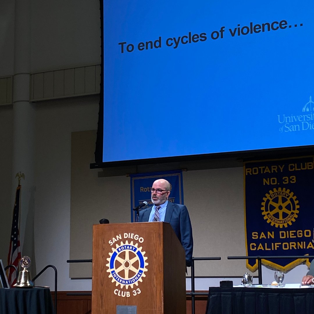 On today's #PeaceDay, we are honored to receive the San Diego Rotary 2023 Peace Award. Executive Director Andrew Blum presented a keynote on our mission: learning with partners to end cycles of violence. Thank you for this recognition.