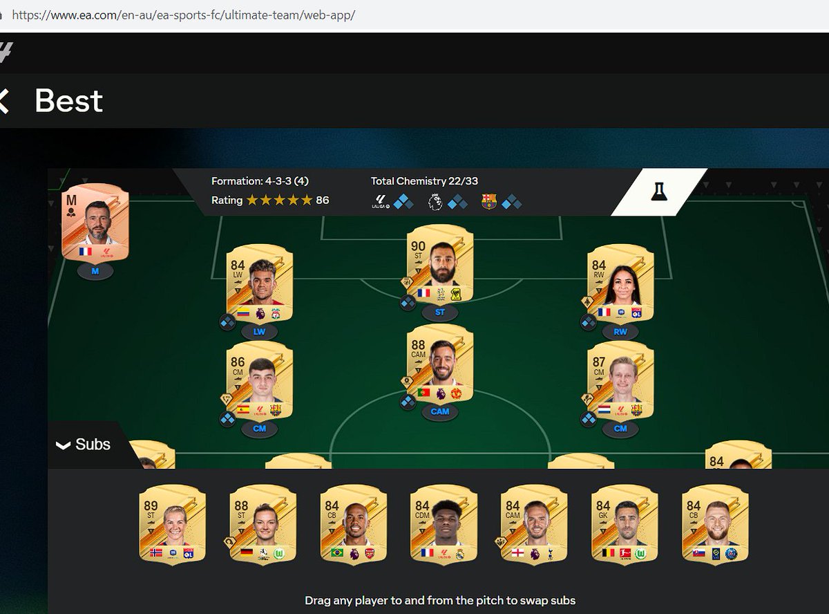 EAFC24  UNTRADEABLE squad before any games played... #EAFC24 <a href="/Nick28T/">Nick 🇨🇦</a> <a href="/NickRTFM/">Nick</a>