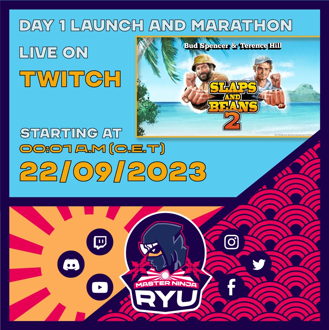 MasterNinjaRyu_'s tweet photo. Bud Spencer & Terence Hill: Slaps and Beans 2 is finally out and I'm playing and streaming it right now on my twitch Channel! 🔥🥷
https://t.co/JgWqyPzHLn
#budspencer #terencehill #slapandbeans2 #slapandbeans #trinityteam https://t.co/xfhUY6xhzf