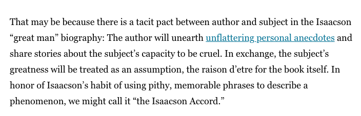 Just listened to this—glad to hear you challenge him on the 'Isaacson Accord' arrangement I wrote about in my book review, and omissions from the book like the epidemic of racism at the flagship Tesla plant. Thanks for pressing him on that, even if he did kind of dodge the latter