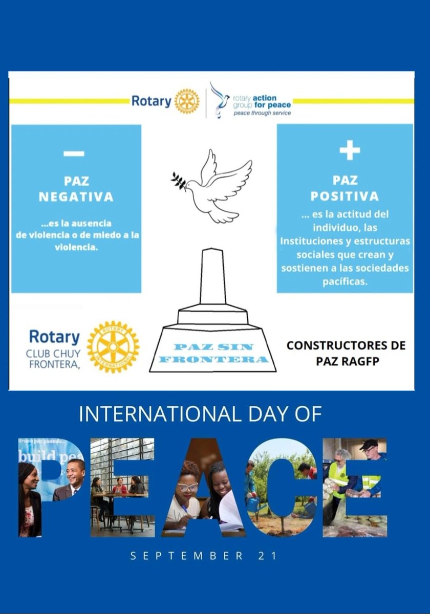 GallegoEchetto's tweet image. # 21 de Septiembre día internacional de la Paz.
#Rotary Club Chuy Frontera.
#Integrante del grupo RAGFP &quot;Club Constructores de Paz &quot;
#Distrito 4975 Uruguay 🇺🇾 
# La Paz positiva se basa en 8 pilares.