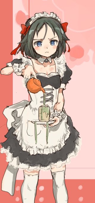 あくしずのルミナスウィッチーズ メイド服ピンナップが可愛かったのでブレイブ 直ちゃんver.  #w_witch 