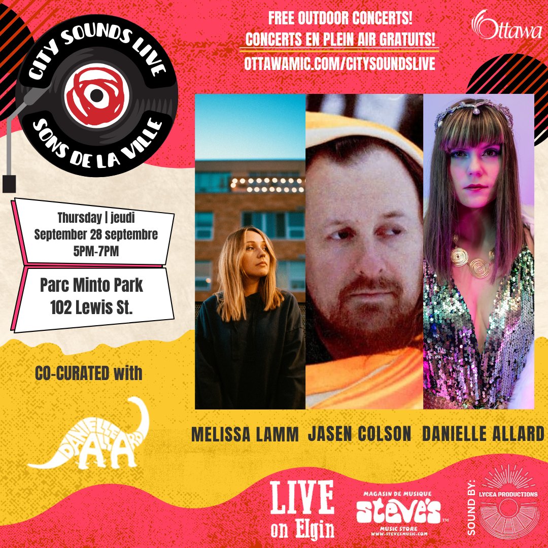 In one week I'm teaming up with some absolute legends: @melissalammmusic &amp; @jasenrcolsen! We're playing our #CitySounds show for <a href="/ottawamic/">OMIC/CIMO</a> &amp; YOU'RE INVITED! Thursday, Sept.28 5-7PM EST at Minto Park! Don your sweaters, get your pumpkin spice &amp; we'll see you there! BTW It's free!
