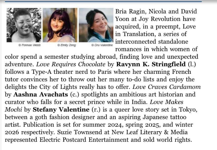 LOVE REQUIRES CHOCOLATE is the book I needed when I was a Francophile teenager. For all the Black American girls who dream of Paris. Coming Summer 2024 publishersweekly.com/pw/by-topic/ch…