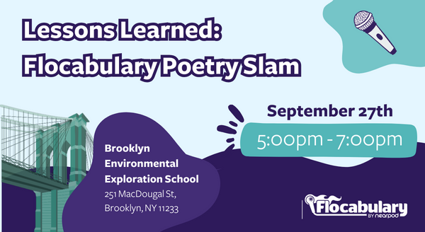 NearpodFonz's tweet photo. You're invited! 💌

Join @Flocabulary in-person on September 27th at 5PM for an exclusive NYC Flocab Poetry Slam! 🔥💜

Share &amp; enjoy rhymes from other educators with...

🎤NEW, NYC-customized swag
🎤 Free appetizers
🎤Live performances 

Save your spot: /bit.ly/3Zq1zum https://t.co/U1DbUILFoC