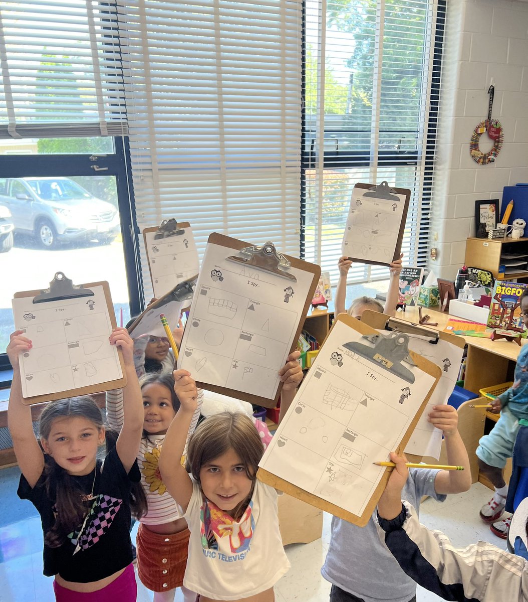 I spy with my little eye… some shapes! We loved hunting for shapes today around our classroom! 👀 @abbott_elc