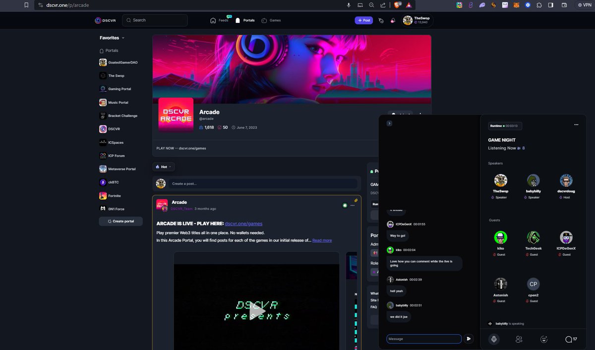 The_Swop's tweet photo. On @DSCVR Live, this is their beta! 

Web 3 is getting cooler!😎 https://t.co/FDqpD4DDeH