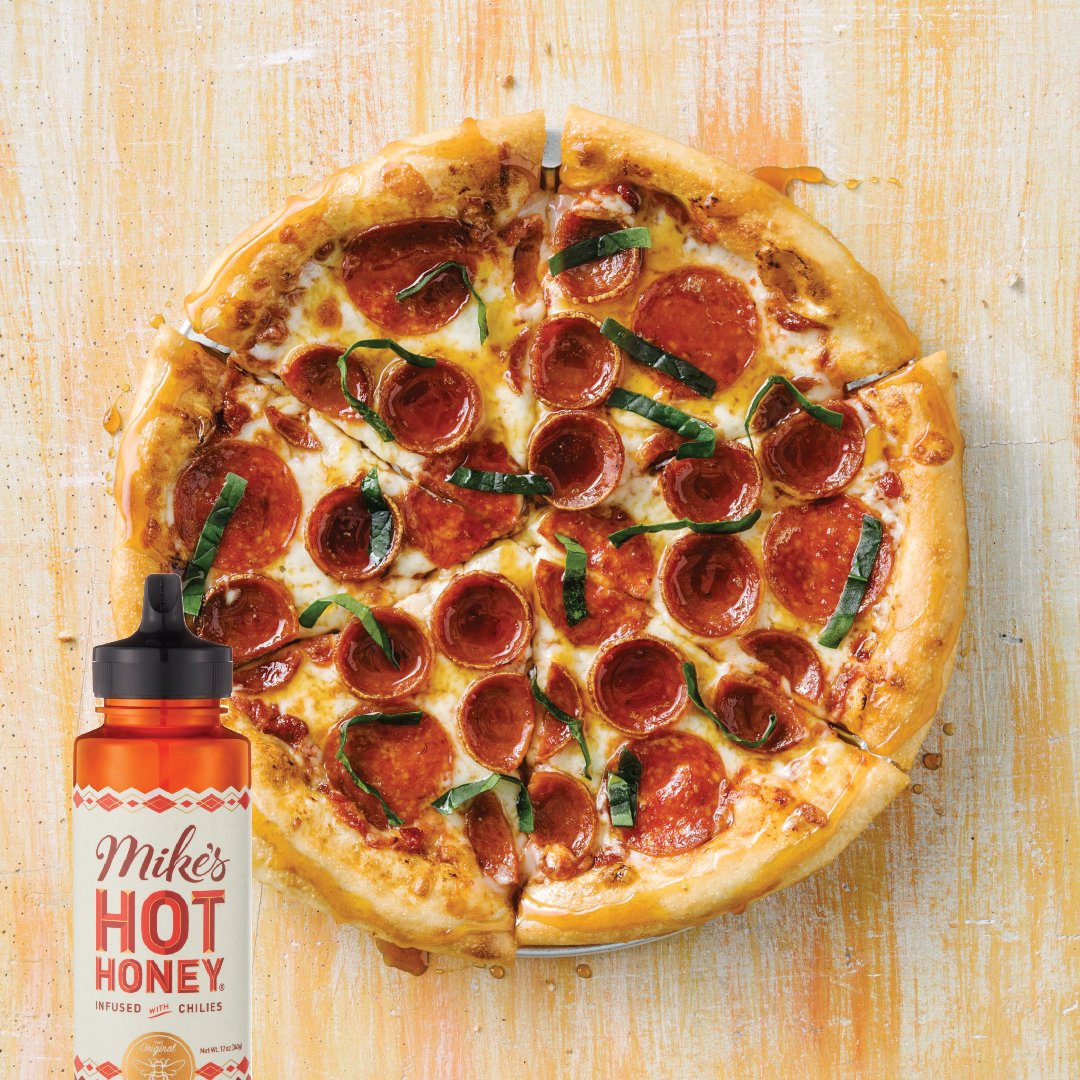 Well...we might of forgot that yesterday was National Pepperoni Pizza Day 🤷 But you won't forget our Mike's Sticky Fingers pizza - the sweet-heat combo of honey infused with chili peppers with our curl &amp; crisp pepperoni is unforgettable.  Order at: 
 order.thanx.com/piefivepizza