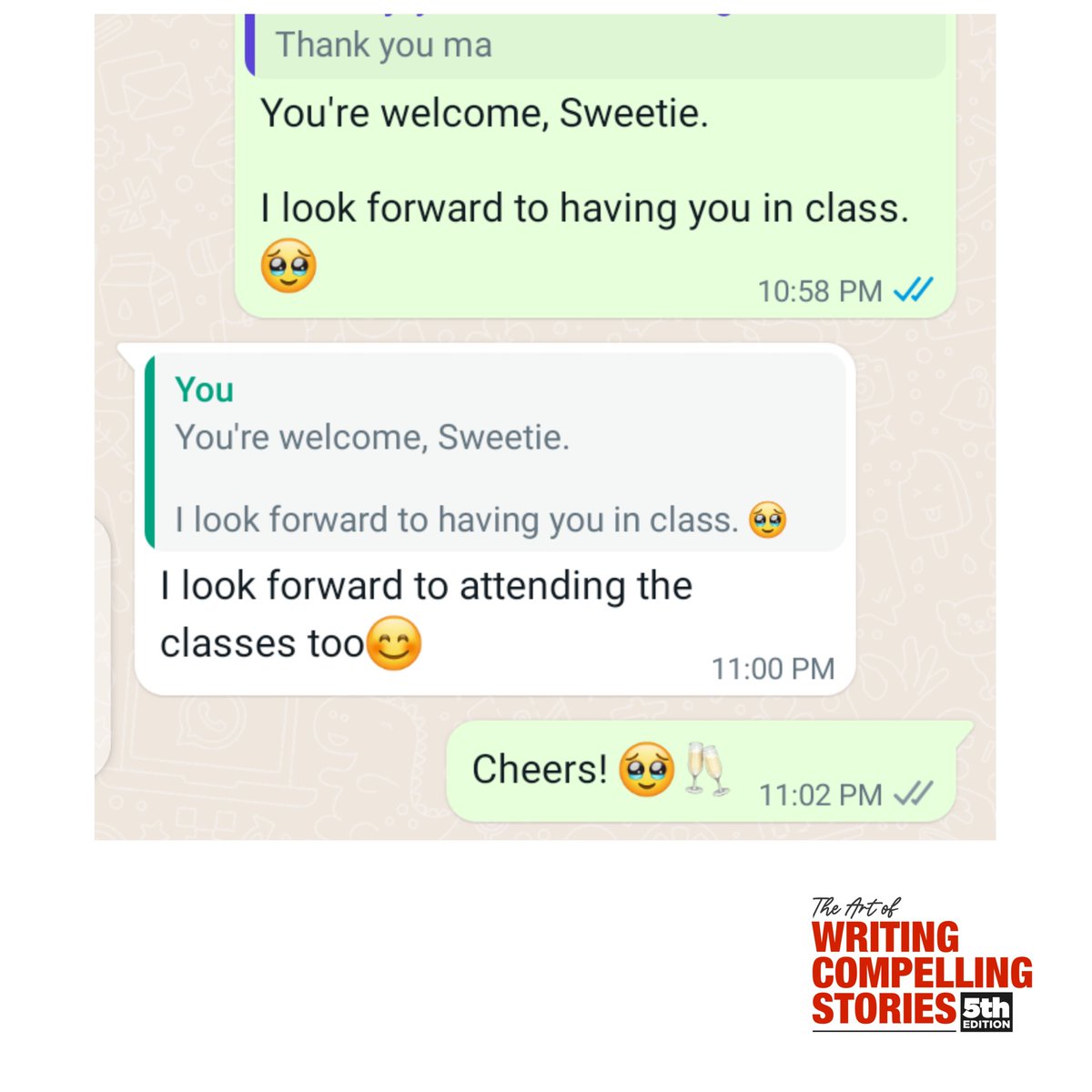 ContentsbyBrown's tweet photo. ~ October the 2nd, 2023, class begins.
~ Register here: https://t.co/Qan99p2fzd
•
•
•
#theartofwritingcompellingstories #writingclass #learnwriting #writerscommunity #writingcourse #masterclass #storywritingclass #writer #ghostwritingclass #writingcommunity #writingcoach https://t.co/DOw54EPBMM