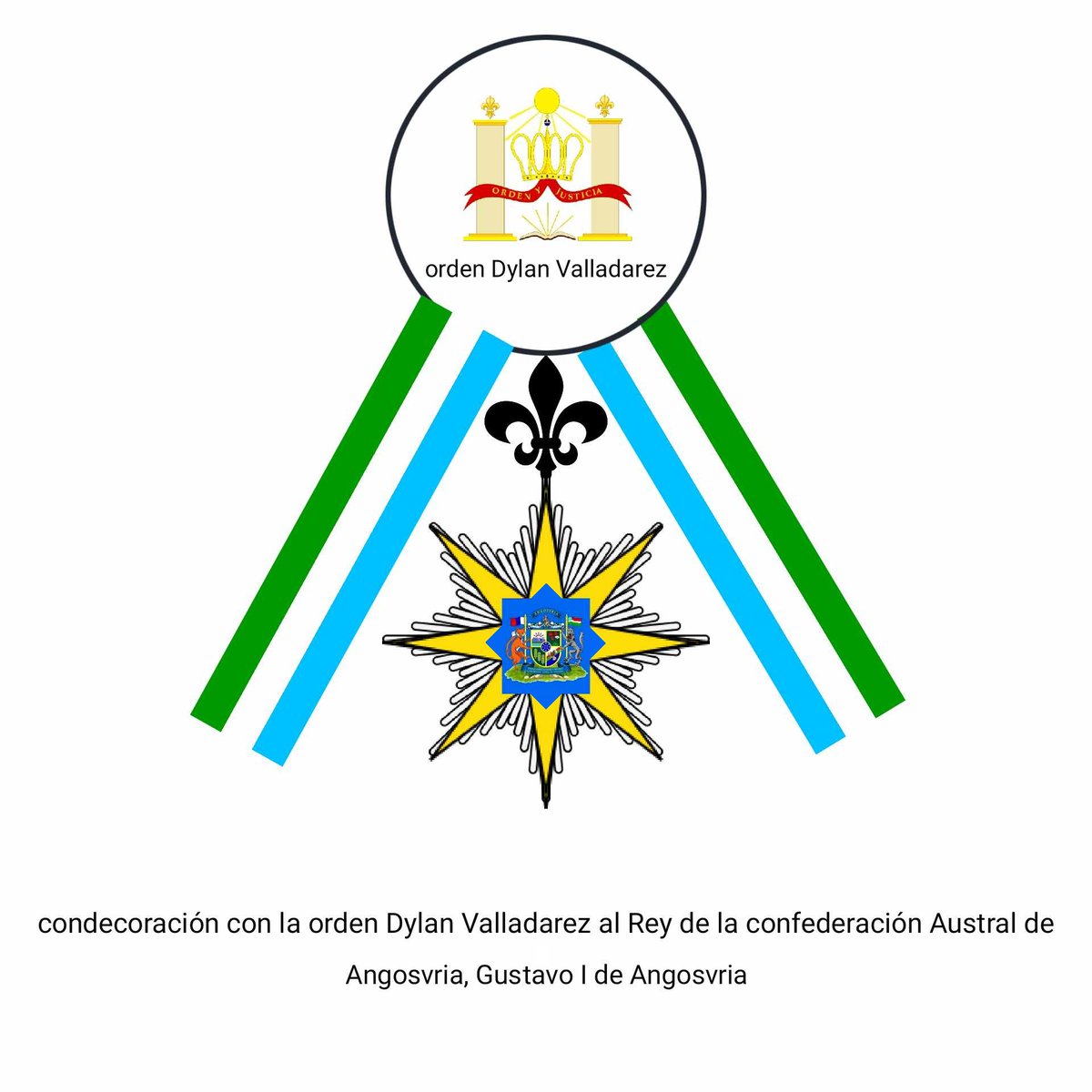 Gobiernofedera4's tweet photo. Gobierno de Angosvria:
Agradecemos al gobierno de Brandel por esta gran condecoracion de la orden Dylan Valladarez al Rey Gustavo I de Angosvria , una vez mas nos demuestra nuestra calida amistad entre ambos reinantes y los pueblos de cada pais.
#Angosvria #Brandel #Micronations https://t.co/dG0AU5eidl
