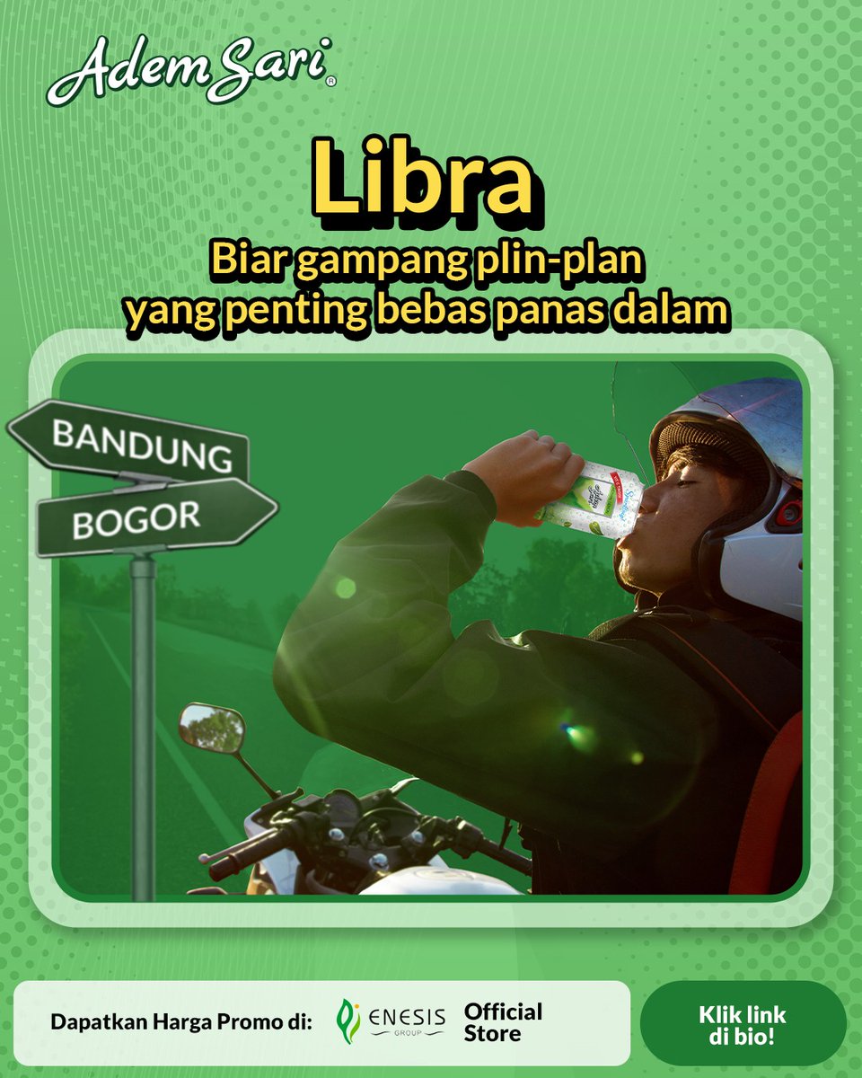 AdemSari_ID's tweet image. Buat para Libra gausah bingung lagi kalau udah panas dalam, langsung minum Adem Sari Sparkling yang mengandung Vitamin C tinggi, jus, herbal dan sparklingnya bisa nyegerin dan bikin tenggorokan tetap adem.

#SegarDanSehat
#PastiNgademinJelasNyegerin